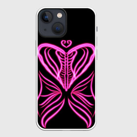 Чехол для iPhone 13 mini с принтом Бабочка любви в Кировске,  |  | бабочка | люблю | любовь | рёбра | розовое сердечко | розовое сердце | сердечко | сердце