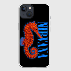 Чехол для iPhone 13 с принтом NIRVANA SEAHORSE в Кировске,  |  | cobain | grunge | hardcore | horse | kurt | metal | music | nirvana | punk | retro | rock | sea | гранж | кобэйн | конек | курт | морской | музыка | нирвана | панк | рок