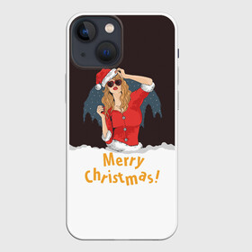 Чехол для iPhone 13 mini с принтом Снегурка (Merry Christmas) в Кировске,  |  | christmas | merry christmas | santa claus | дед мороз | ёлка | зима | мороз | новый год | подарок | праздник | рождество | с новым годом | санта клаус | снегурочка | снежинки