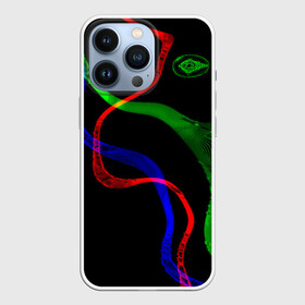 Чехол для iPhone 13 Pro с принтом Неоновый хаос 3D Neon chaos 3D в Кировске,  |  | abstraction | chaos | colors | neon | stripes | абстракция | неон | полосы | хаос | цвета | чёрный фон