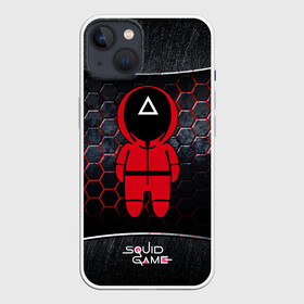Чехол для iPhone 13 с принтом Игра в кальмара 3D Black  Red в Кировске,  |  | Тематика изображения на принте: squid game | выживание | игра в кальмара | кальмар | корейский | корея