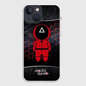 Чехол для iPhone 13 mini с принтом Игра в кальмара 3D Black  Red в Кировске,  |  | Тематика изображения на принте: squid game | выживание | игра в кальмара | кальмар | корейский | корея