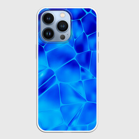 Чехол для iPhone 13 Pro с принтом Ice Under Water в Кировске,  |  | Тематика изображения на принте: blue | geometry | gradient | ice | neon | polygon | polygonal | waporwave | water | абстрактный | вода | волны | геометрический узор | геометрия | голубые волны | градиент | зима | зимний узор | лед | ледяная абстракция | ледяной