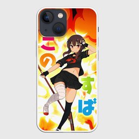 Чехол для iPhone 13 mini с принтом Meg в Кировске,  |  | anime | cat | girl | konosuba | manga | megumin | schoolgirl | witch | аниме | ведьма | ведьмы | девочка | коносуба | кот | кошка | манга | мегумин | прекрасный мир | школьница | юн юн | юнюн