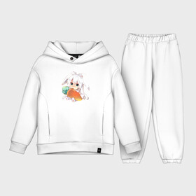 Детский костюм хлопок Oversize с принтом Кролик тян в Кировске,  |  | animal | anime | anime bunny girl | anime chan | bunnies | carrot | chan | chibiki neko | girl | hare | rabbit | rabbit chan | rodent | аниме | аниме зайка девушка | аниме тян | грызун | девушка | животное | зайчики | заяц | кролик | кролик тян | морковь 