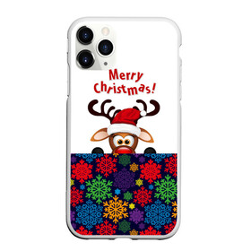 Чехол для iPhone 11 Pro Max матовый с принтом Merry Christmas (оленёнок) в Кировске, Силикон |  | christmas | merry christmas | santa claus | дед мороз | ёлка | новогодние олени | новый год | оленёнок бэмби | оленёнок рудольф | орнамент | с новым годом | сантаклаус | свитер с оленями | снегурочка | снежинки | узоры