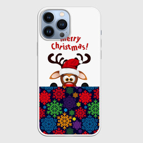 Чехол для iPhone 13 Pro Max с принтом Merry Christmas (оленёнок) в Кировске,  |  | christmas | merry christmas | santa claus | дед мороз | ёлка | новогодние олени | новый год | оленёнок бэмби | оленёнок рудольф | орнамент | с новым годом | сантаклаус | свитер с оленями | снегурочка | снежинки | узоры