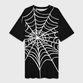 Платье-футболка 3D с принтом паутинка без паучка в Кировске,  |  | вечеринка | диджей | игра | квест | клуб | музыка | паттерн | паук | паутина | танец | хэллоуин
