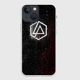 Чехол для iPhone 13 mini с принтом Linkin Park Logo | Линкин Парк в Кировске,  |  | album | bennington | chester | green | grunge | linkin park | mike | music | rock | shinoda | style | альбом | беннингтон | гитара | гранж | линкин парк | логотип | музыка | надпись | певец | полосы | потертости | рок | честер | шинода