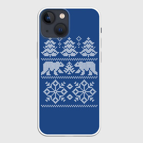 Чехол для iPhone 13 mini с принтом Север в Кировске,  |  | merry christmas | santa claus | алатырь | бабушкин свитер | белые медведи | вышиванка | новый год | обережная вышивка | орнамент | свитер | свитер с оленями | северные медведи | северные узоры | снежинки | узоры
