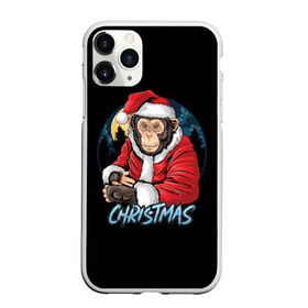 Чехол для iPhone 11 Pro Max матовый с принтом CHRISTMAS (обезьяна) в Кировске, Силикон |  | chimpanzee | christmas | gorilla | merry christmas | monkey | santa claus | бигфут | гамадрил | гиббон | год обе | горилла | дед мороз | ёлка | животное | зверь | мартышка | новый год | обезьяна | орангутан | подарок | праздник