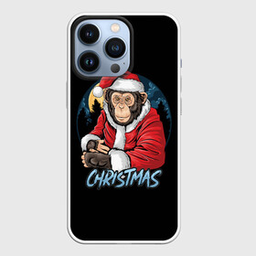 Чехол для iPhone 13 Pro с принтом CHRISTMAS (обезьяна) в Кировске,  |  | chimpanzee | christmas | gorilla | merry christmas | monkey | santa claus | бигфут | гамадрил | гиббон | год обе | горилла | дед мороз | ёлка | животное | зверь | мартышка | новый год | обезьяна | орангутан | подарок | праздник