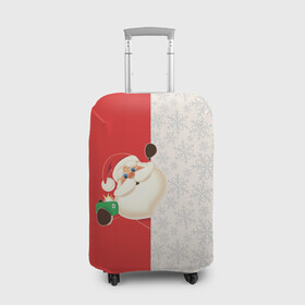 Чехол для чемодана 3D с принтом Дед Мороз (селфи) в Кировске, 86% полиэфир, 14% спандекс | двустороннее нанесение принта, прорези для ручек и колес | christmas | merry christmas | santa claus | дед мороз | ёлка | зима | мороз | новый год | подарок | праздник | рождество | с новым годом | санта клаус | селфи | снегурочка | телефон | фото