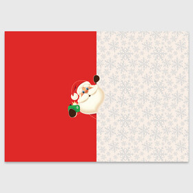 Поздравительная открытка с принтом Дед Мороз (селфи) в Кировске, 100% бумага | плотность бумаги 280 г/м2, матовая, на обратной стороне линовка и место для марки
 | christmas | merry christmas | santa claus | дед мороз | ёлка | зима | мороз | новый год | подарок | праздник | рождество | с новым годом | санта клаус | селфи | снегурочка | телефон | фото