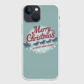 Чехол для iPhone 13 mini с принтом Merry Christmas (хо хо хо) в Кировске,  |  | christmas | merry christmas | santa claus | дед мороз | ёлка | зима | мороз | новый год | олени | подарок | праздник | рождество | с новым годом | сани с оленями | санта клаус | снегурочка | снежинки