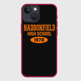 Чехол для iPhone 13 mini с принтом Haddonfield High School 1978 в Кировске,  |  | face | haddonfield | halloween | high | killer | leather | maniac | michael | myers | mystic | school | uniform | кожаное | лицо | майерс | майкл | мистика | старшая | униформа | форма | хаддонифилд | хэллоуин | ш