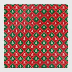 Магнитный плакат 3Х3 с принтом Ёлочки (красно зелёные) в Кировске, Полимерный материал с магнитным слоем | 9 деталей размером 9*9 см | merry christmas | бабушкин свитер | дед мороз | ёлка | елочные шары | новогодний подарок | новый год | подарок | природа | рождество | свитер | свитер с ёлками | снежинки