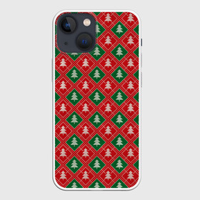 Чехол для iPhone 13 mini с принтом Ёлочки (красно зелёные) в Кировске,  |  | merry christmas | бабушкин свитер | дед мороз | ёлка | елочные шары | новогодний подарок | новый год | подарок | природа | рождество | свитер | свитер с ёлками | снежинки