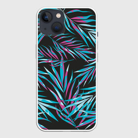 Чехол для iPhone 13 с принтом Листья Пальм Неон в Кировске,  |  | leaf | neon | palm | summer | неон | пальма