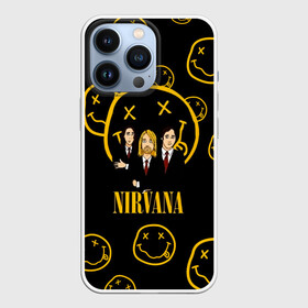 Чехол для iPhone 13 Pro с принтом Арт на группу Nirvana в Кировске,  |  | kurt cobain | nevermino | nirvana | альтернативный | гранж | грол | дональд | курт кобейн | музыка | надпись | нервана | нирвана | новоселич | певец | рок группа | смайл | смайлик | солист