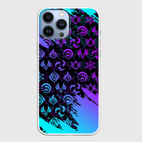 Чехол для iPhone 13 Pro Max с принтом GENSHIN NEON PATTERN SYMBOL   НЕОН ЭМБЛЕМЫ в Кировске,  |  | amber | anime | genshin impact | girl | jean | lisa | paimon | xiao | zelda | анемо | аниме | геншен импакт | геншин импакт | геншин эмпакт | геншинимпакт | девушка | игры | кли | лиза | паймон | пеймон | персонажи | сяо | тян