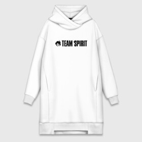 Платье-худи хлопок с принтом TEAM SPIRIT LOGO BLACK CYBERSPORT CHAMPION в Кировске,  |  | Тематика изображения на принте: collapse | cs go | cyber | cybersport | dota 2 | dragon | hearthstone | miposhka | mira | russia | spirit | spirited | team spirit | the international | torontotokyo | ts | yatoro | дракон | кибер | киберспорт | киберспортсмен | кс го | россия |