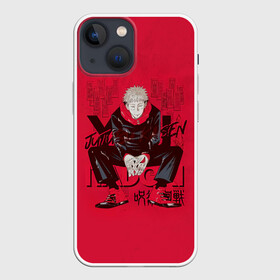 Чехол для iPhone 13 mini с принтом Itadori   Jujutsu Kaisen в Кировске,  |  | anime | jujutsu kaisen | manga | sorsery fight | yuji itadori | аниме | джутсу кайсен | дзюдзюцу кайсэн | засранец | итадори юдзи | маг | магическая битва | манга | проклятия | сосуд для сукуна | чосо