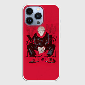 Чехол для iPhone 13 Pro с принтом Itadori   Jujutsu Kaisen в Кировске,  |  | Тематика изображения на принте: anime | jujutsu kaisen | manga | sorsery fight | yuji itadori | аниме | джутсу кайсен | дзюдзюцу кайсэн | засранец | итадори юдзи | маг | магическая битва | манга | проклятия | сосуд для сукуна | чосо