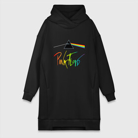 Платье-худи хлопок с принтом PINK FLOYD COLOR LOGO в Кировске,  |  | pink floyd | артрок | группа | музыка | пинк флойд | прогрессивный рок | протопрог | психоделический рок | рок | рок группа | спейсрок | эйсидрок | экспериментальный рок