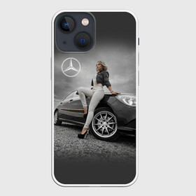 Чехол для iPhone 13 mini с принтом Девушка за рулем Мерседеса в Кировске,  |  | beauty | car | germany | girl | mercedes | автомобиль | германия | девушка | красавица | мерседес | престиж | тачка | точило | фигура