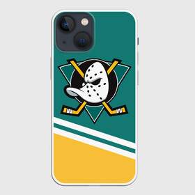 Чехол для iPhone 13 mini с принтом Анахайм Дакс, NHL в Кировске,  |  | anahaim ducks | anaheim | anaheim ducks | ducks | hockey | nhl | usa | дакс | нхл | спорт | сша | хоккей | шайба