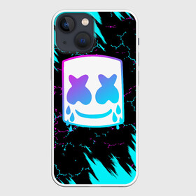 Чехол для iPhone 13 mini с принтом MARSHMELLO NEON: МАРШМЕЛЛО НЕОН. в Кировске,  |  | america | dj | halloween | marshmello | marshmello halloween | usa | америка | маршмелло | маршмелло хеллоуин | хеллоуин