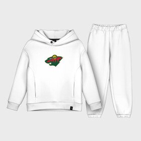 Детский костюм хлопок Oversize с принтом Миннесота Уайлд логотип в Кировске,  |  | hockey | minnesota | minnesota wild | nhl | usa | wild | миннесота | миннесота уайлд | нхл | спорт | сша | уайлд | хоккей | шайба