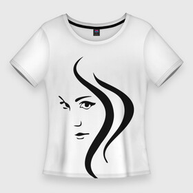 Женская футболка 3D Slim с принтом черно белое, девушка в Кировске,  |  | девушка | девчачая | женская | минимализм | мода | молодеж | стиль | черно белое