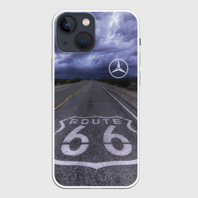 Чехол для iPhone 13 mini с принтом Мерседес, трасса 66 в Кировске,  |  | mercedes | nature | road | route | sky | speed | дорога | мерседес | небо | природа | скорость | трасса 66 | шоссе