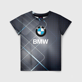 Детская футболка 3D с принтом [BMW] Logo в Кировске, 100% гипоаллергенный полиэфир | прямой крой, круглый вырез горловины, длина до линии бедер, чуть спущенное плечо, ткань немного тянется | bmw | bmw performance | m | motorsport | performance | бмв | моторспорт