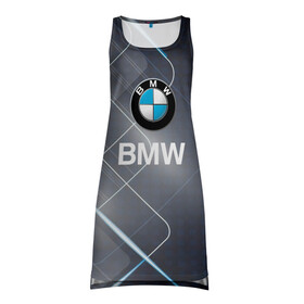 Платье-майка 3D с принтом [BMW] Logo в Кировске, 100% полиэстер | полуприлегающий силуэт, широкие бретели, круглый вырез горловины, удлиненный подол сзади. | bmw | bmw performance | m | motorsport | performance | бмв | моторспорт