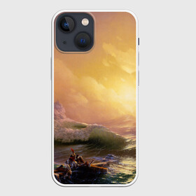 Чехол для iPhone 13 mini с принтом Шторм в море девятый вал в Кировске,  |  | 9 вал | айвазовский | буря | девятая волна | девятый вал | масляные краски | море | морской пейзаж | огромные волны | роковая опасность | цунами | шторм в океане