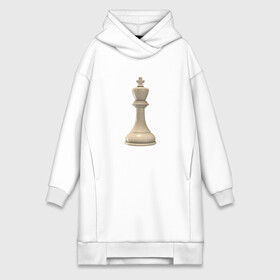 Платье-худи хлопок с принтом Шахматная фигура Белый король в Кировске,  |  | белые | белый | доска | игра | игровая | игры | короли | король | логика | логичные | настольная | настольные | спорт | спортивные | фигура | фигурка | фигуры | шахматная | шахматные | шахматный | шахматы