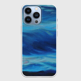 Чехол для iPhone 13 Pro с принтом Акварельное море в Кировске,  |  | акварель | арт | вода | краски | мазки | мазки красок | море | рисунок | рисунок акварелью | рисунок красками | тёмная вода