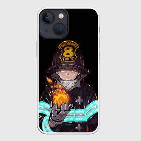 Чехол для iPhone 13 mini с принтом Кусакабэ Синра Пламенная бригада в Кировске,  |  | fire force | кусакабэ синра | пламенный отряд | пожарный | токио