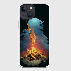 Чехол для iPhone 13 mini с принтом Witcher 3 костер в Кировске,  |  | witcher 3 | костер | меч | огонь | рыцарь