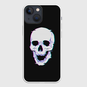 Чехол для iPhone 13 mini с принтом Неоновый светящийся череп в Кировске,  |  | bone | bones | color | glow | halloween | light | neon | skeleton | skull | кости | кость | неон | неоновый | свет | свечение | скелет | хэллоуин | цвет | череп