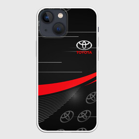 Чехол для iPhone 13 mini с принтом ТОЙОТА   TOYOTA RED LINES в Кировске,  |  | auto | sport | toyota | авто | автомобиль | автомобильные | бренд | марка | машины | спорт | тойота