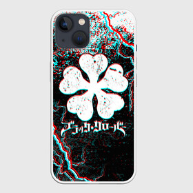 Чехол для iPhone 13 с принтом BLACK CLOVER GLITCHF FLASHES в Кировске,  |  | asta | black bull | black clover | bull | clover | аста | бык | клевер | чёрный бык | чёрный клевер