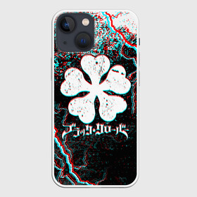 Чехол для iPhone 13 mini с принтом BLACK CLOVER GLITCHF FLASHES в Кировске,  |  | asta | black bull | black clover | bull | clover | аста | бык | клевер | чёрный бык | чёрный клевер