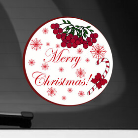 Наклейка на автомобиль с принтом Мэри кристмас в Кировске, ПВХ |  | merry christmas | зима | мэри кристмас | надпись | новый год | подарок | поздравление | праздник | рождественский леденец | рождество | рябина | снег | снежинки
