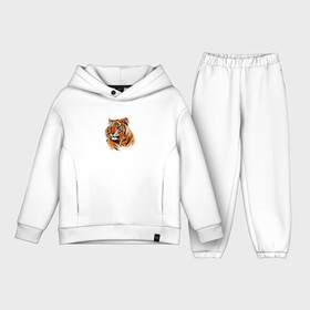 Детский костюм хлопок Oversize с принтом Tiger | Stay real в Кировске,  |  | 2022 | 2022 год | happy new year | santa | год тигра | дед мороз | каникулы | мороз | новогодний свитер | новый год | новый год 2022 | новый год тигра | оливье | праздник | рождество | санта клаус | свитер новогодний