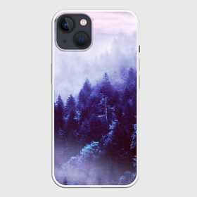 Чехол для iPhone 13 с принтом ЛЕСНОЙ ТУМАН в Кировске,  |  | влага | деревья | лес | облака | природа | туман