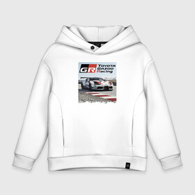 Детское худи Oversize хлопок с принтом Toyota Gazoo Racing   легендарная спортивная команда в Кировске, френч-терри — 70% хлопок, 30% полиэстер. Мягкий теплый начес внутри —100% хлопок | боковые карманы, эластичные манжеты и нижняя кромка, капюшон на магнитной кнопке | competition | extreme | finland | motorsport | mountains | nature | power | racing | route | team | toyota | автоспорт | гонка | горы | мощь | природа | соревнование | тойота | трасса | финляндия | экстрим